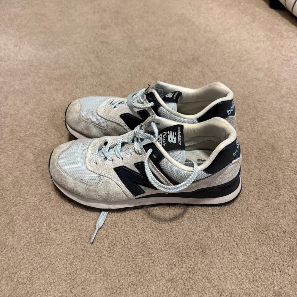 New Balance 574 Women’s Light Blue and Black Sneakers